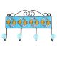 Turquoise Fish Ceramic Floral Tile Hook